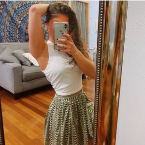 Army/Cream Chevron Skirt